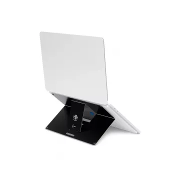 R-Go Tools Laptop-Ständer R-Go Riser Attachable, verstellbar, integriert in Ihren Laptop, Aluminium, schwarz