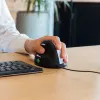 R-Go Tools Ergonomische Maus R-Go HE Break mit Pausensoftware, groß (Handgröße ≥ 185 mm), linkshändig, kabelgebunden, schwarz