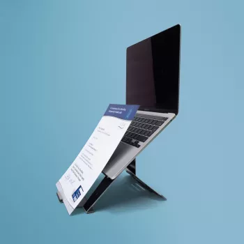 R-Go Tools Laptop-Ständer R-Go Riser Document, ergonomischer, faltbarer und verstellbarer Ständer mit Dokumentenhalter, schwarz