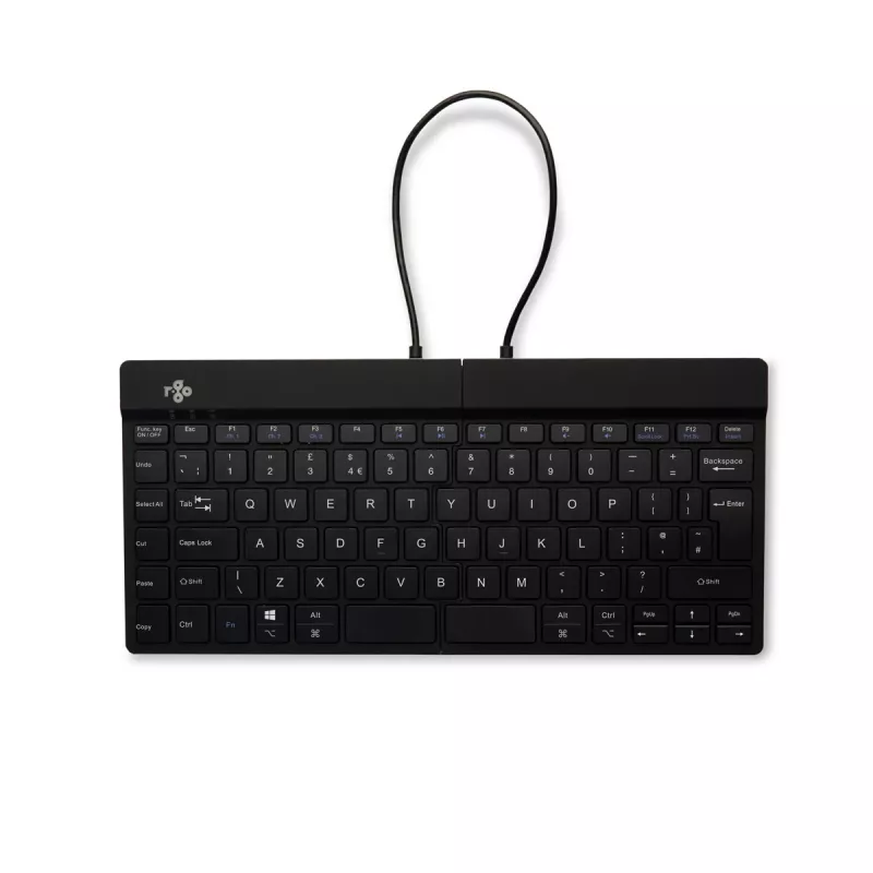 R-Go Tools Compact Break RGOSBUKWLBL kabellose Tastatur, UK-Layout, Schwarz
