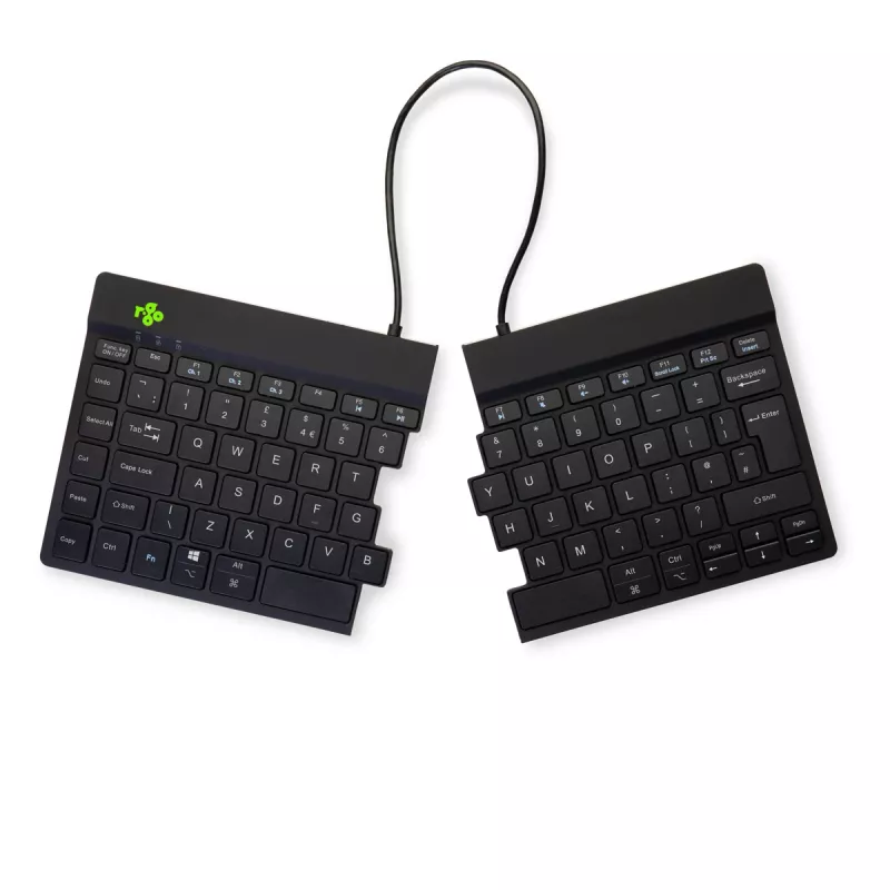 R-Go Tools Compact Break RGOSBUKWLBL kabellose Tastatur, UK-Layout, Schwarz
