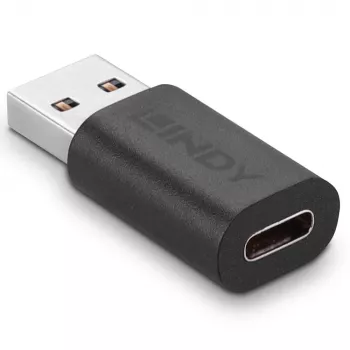 Lindy USB 3.2 Typ A auf C Adapter, USB 3.2 Typ A, USB 3.2 Typ C, Schwarz