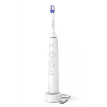 Schallzahnbürste Philips Series 6100 HX7400/01 — Schalltechnologie, 62.000 Bewegungen/min, 2 Modi, 3 Geschwindigkeiten, weiß, wiederaufladbar