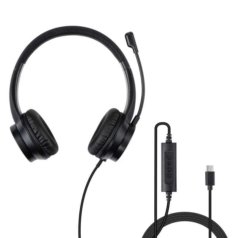 Lindy 20439 USB-C Office-Headset mit USB-A-auf-USB-C-Adapter