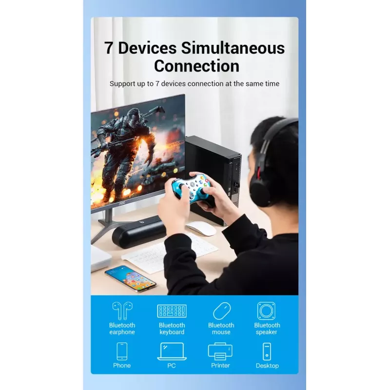 USB Bluetooth 5.0 Adapter Vention CDSB0 Schwarz