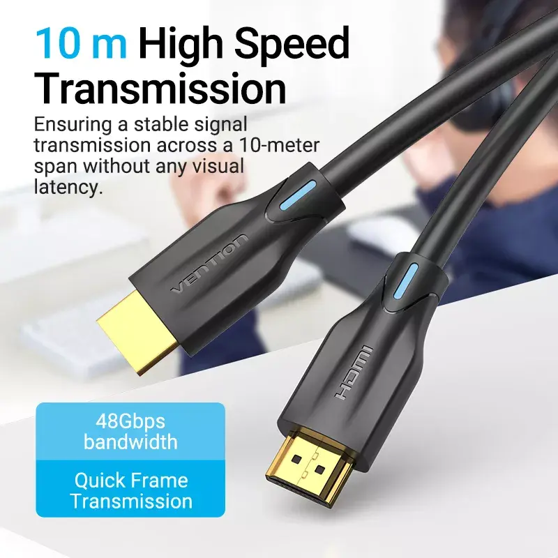 Vention 8K HDMI-Kabel 2m Schwarz 48 Gbit/s HDMI 2.1