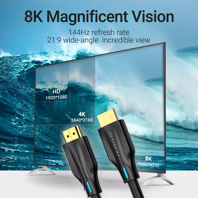Vention 8K HDMI-Kabel 2m Schwarz 48 Gbit/s HDMI 2.1