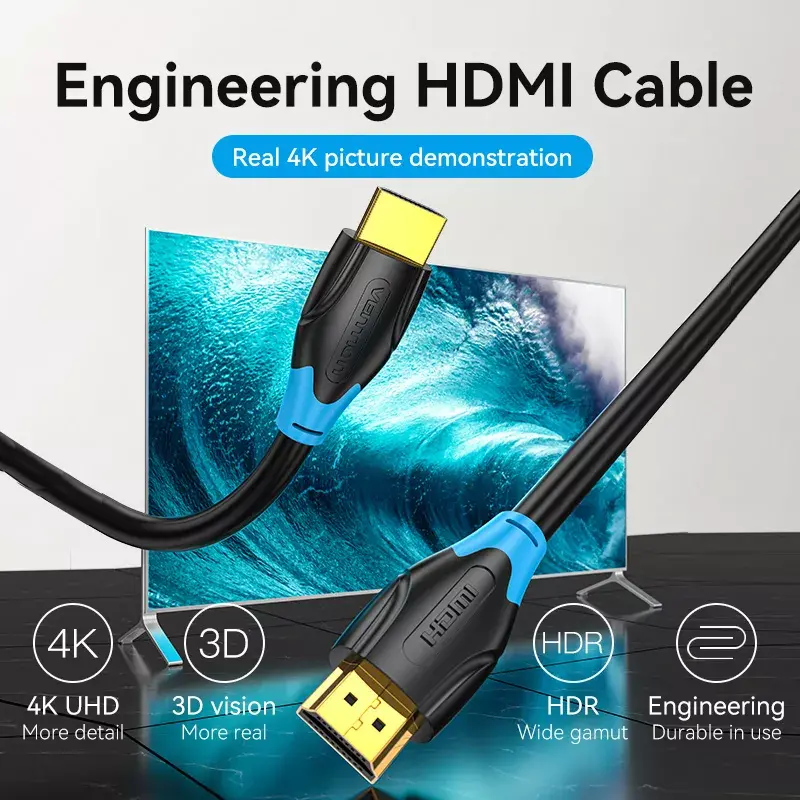 HDMI-Kabel Vention 1M Schwarz 18 Gbit/s 2.0