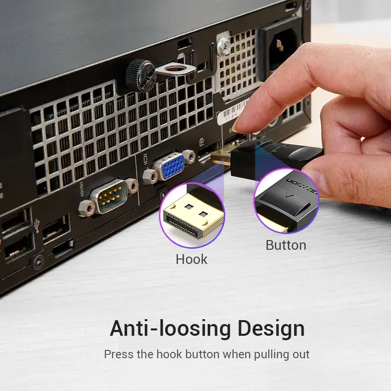 Vention DP-auf-HDMI-Kabel 1,5 m Schwarz DisplayPort HDMI 1,5 m