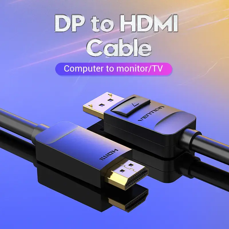 Vention DP-auf-HDMI-Kabel 1,5 m Schwarz DisplayPort HDMI 1,5 m
