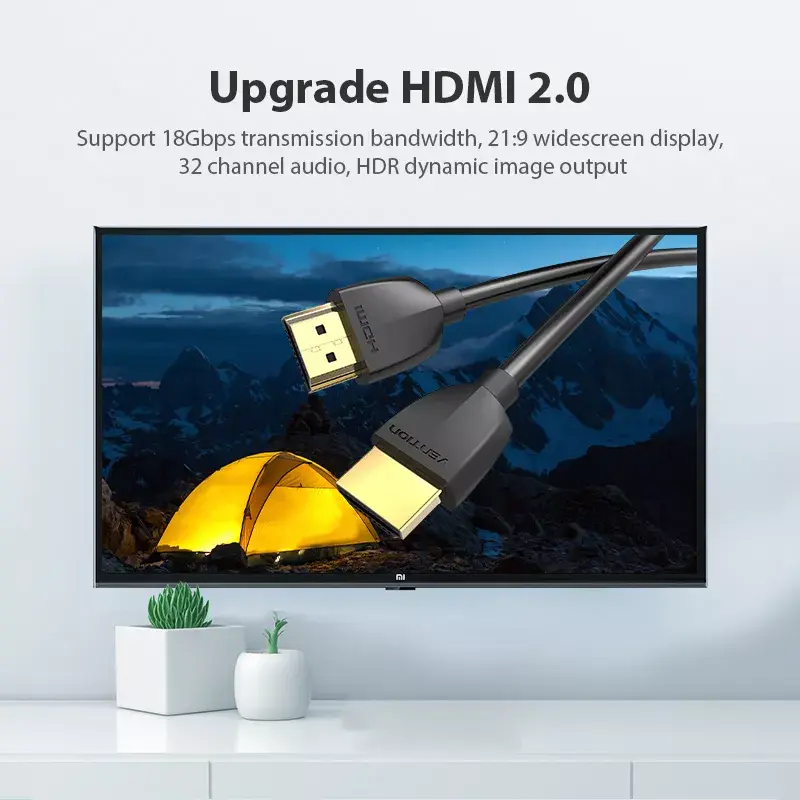 Vention Tragbares HDMI-Kabel 0,5 m Schwarz HDMI 2.0 18 Gbit/s