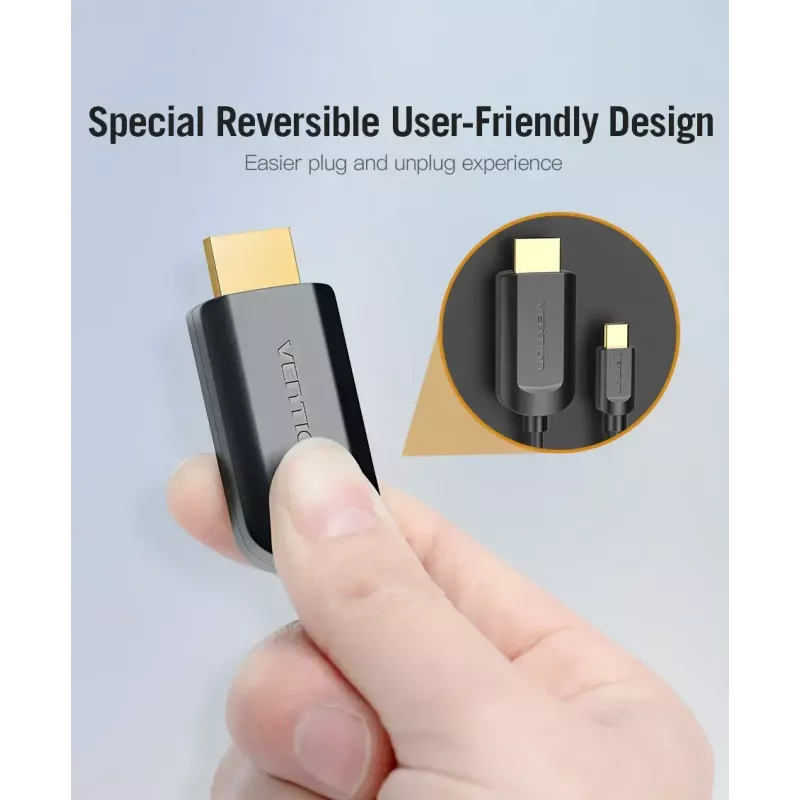 Vention Typ-C-auf-HDMI-Kabel 2 m Schwarz USB Typ-C HDMI