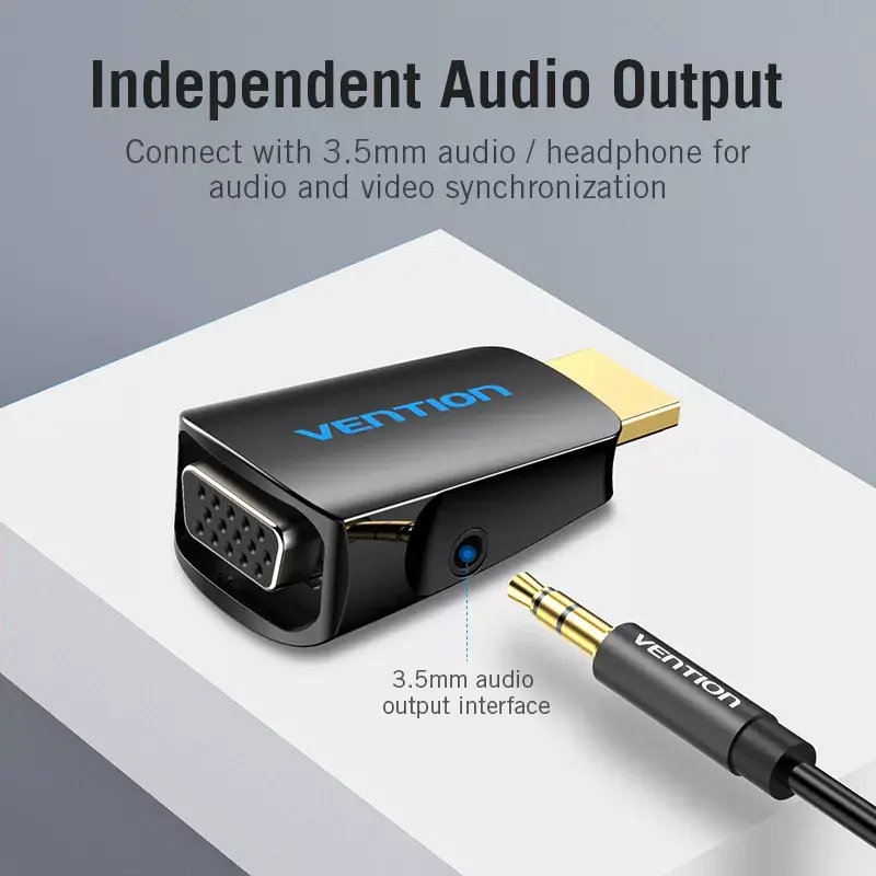 Vention AIDB0 HDMI-auf-VGA-Konverter, 3,5-mm-Audioanschluss