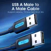 Vention COJBH USB-2.0-Kabel, USB-A-Stecker auf USB-A-Stecker, 2 m, 2 A, schwarz