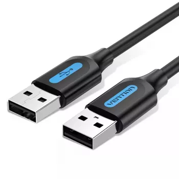 Vention COJBH USB-2.0-Kabel, USB-A-Stecker auf USB-A-Stecker, 2 m, 2 A, schwarz