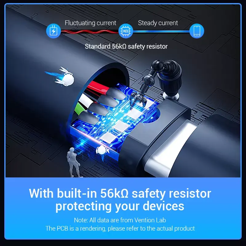 Vention USB 2.0 A Stecker auf C Stecker 3A Kabel 0,5 m Schwarz