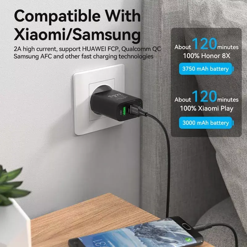 Vention USB 2.0 A Stecker auf Micro-B Stecker 2A Kabel 1,5 m Schwarz