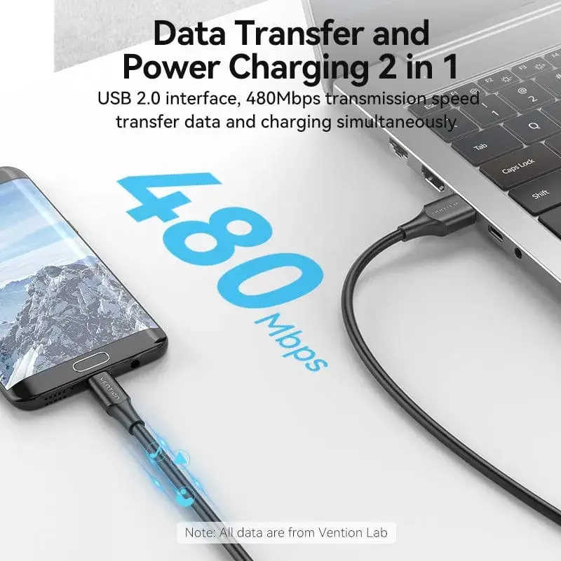Vention USB 2.0 A Stecker auf Micro-B Stecker 2A Kabel 1M Schwarz