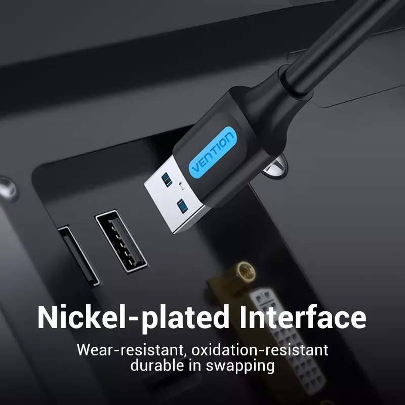 Vention CONBD USB-3.0-Kabel, USB-A-Stecker auf USB-A-Stecker, 0,5 m, PVC, schwarz