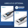 Vention CONBD USB-3.0-Kabel, USB-A-Stecker auf USB-A-Stecker, 0,5 m, PVC, schwarz