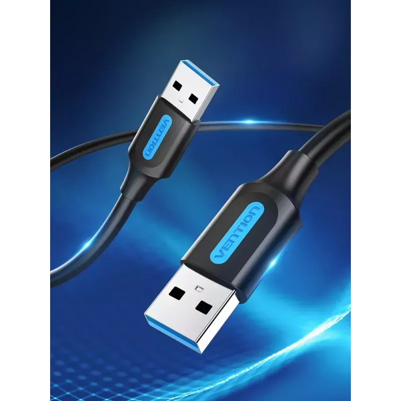 Vention CONBD USB-3.0-Kabel, USB-A-Stecker auf USB-A-Stecker, 0,5 m, PVC, schwarz