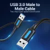 Vention CONBD USB-3.0-Kabel, USB-A-Stecker auf USB-A-Stecker, 0,5 m, PVC, schwarz