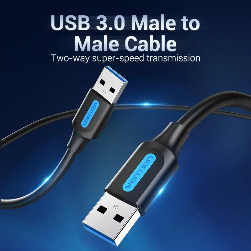 Vention CONBD USB-3.0-Kabel, USB-A-Stecker auf USB-A-Stecker, 0,5 m, PVC, schwarz