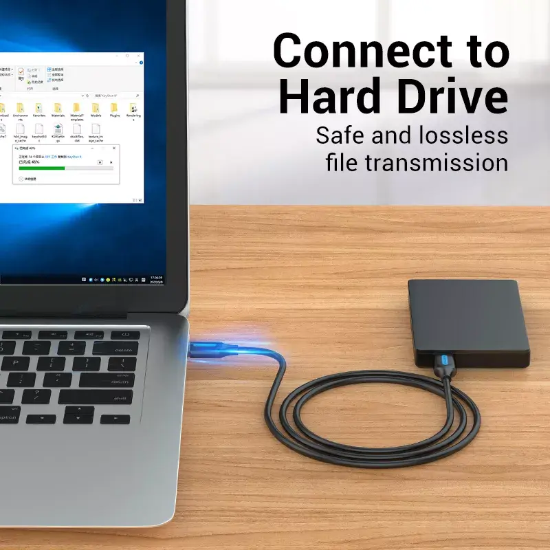 Vention CONBD USB-3.0-Kabel, USB-A-Stecker auf USB-A-Stecker, 0,5 m, PVC, schwarz