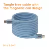 Club 3D CAC-3030 USB-C Magnetic-Coil Kabel, 240 W PD3.1, bidirektional, Schnellladen, 2 m (6,56 ft), Blau