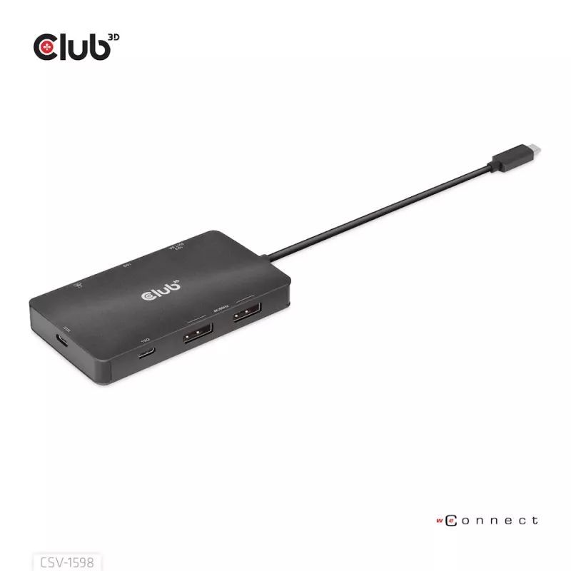 CLUB3D USB Gen2 Type-C to Dual DisplayPort 4k60Hz 7-in-1 HUB