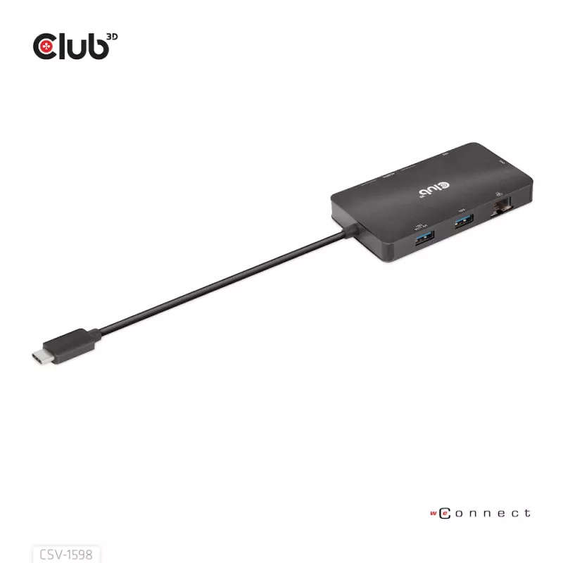 CLUB3D USB Gen2 Type-C to Dual DisplayPort 4k60Hz 7-in-1 HUB
