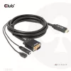 Club 3D CAC-1712 HDMI-auf-VGA-Kabel St./St. mit Micro-USB-Stromversorgung und 3,5-mm-Audio, 2 m (6,56 ft), 28AWG