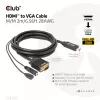 Club 3D CAC-1712 HDMI-auf-VGA-Kabel St./St. mit Micro-USB-Stromversorgung und 3,5-mm-Audio, 2 m (6,56 ft), 28AWG