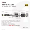 Club 3D CAC-1712 HDMI-auf-VGA-Kabel St./St. mit Micro-USB-Stromversorgung und 3,5-mm-Audio, 2 m (6,56 ft), 28AWG