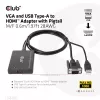 Club 3D CAC-1720 VGA- und USB-Typ-A-auf-HDMI-Adapter mit Pigtail St./B., 0,6 m (1,97 ft), 28AWG, Schwarz