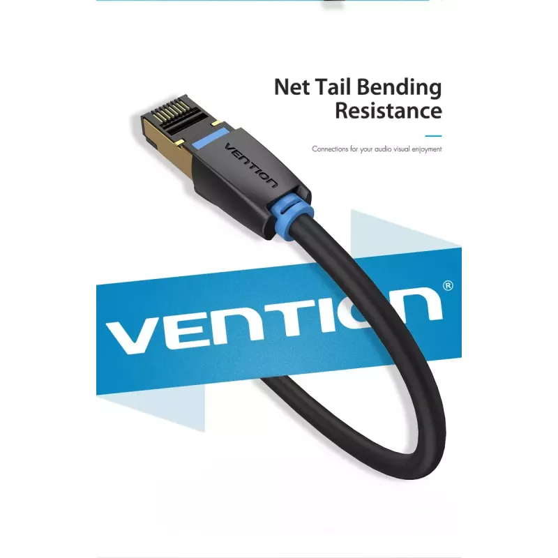 Vention Cat.8 SFTP Patchkabel 0,5 m Schwarz RJ-45 Goldbeschichtung