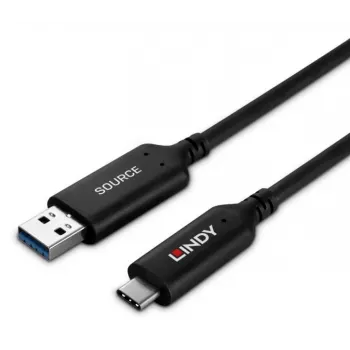 Lindy 25m USB 3.2 Gen 1 Typ A auf C Glasfaser-Hybridkabel