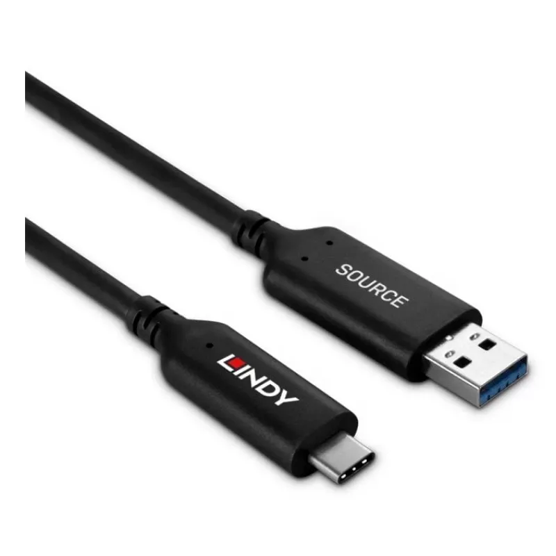 Lindy 25m USB 3.2 Gen 1 Typ A auf C Glasfaser-Hybridkabel