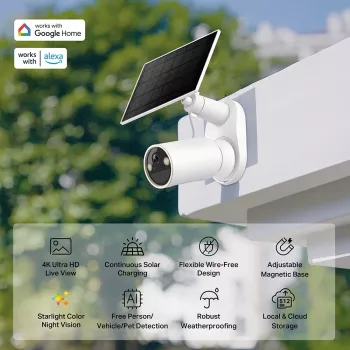 IP-Überwachungskamera TP-Link Tapo C460 KIT — Outdoor-Bullet, 8 MP 3840×2160, 12× Digitalzoom, Wandmontage, Zwei-Wege-Audio, Wi‑Fi, Weiß
