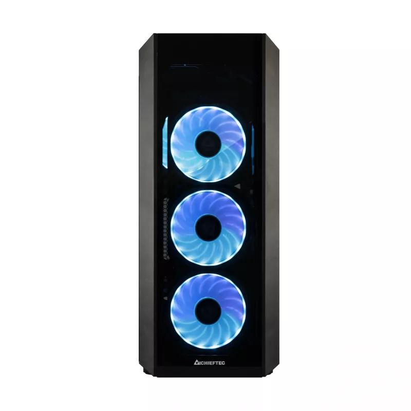 Chieftec Scorpion 3 GL-03B-OP Midi-Tower-Gehäuse, ATX/MicroATX/Mini-ITX, schwarz, RGB, Glasseitenteile