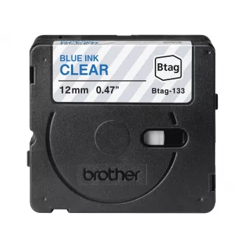Brother BTAG-133 Beschriftungsband Blau auf Transparent