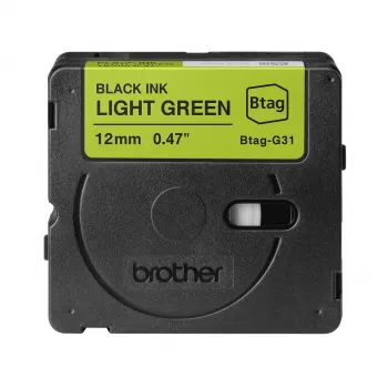 Brother BTAG-G31 Beschriftungsband Schwarz auf Grün 1,2 cm 4 m