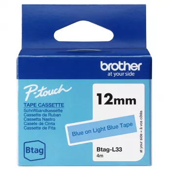 Beschriftungsband Brother BTAG-L33 Blau auf Hellblau 1,2 cm 4 m