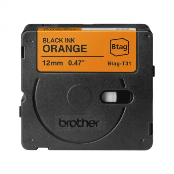 Beschriftungsband Brother BTAG-T31 Schwarz auf Orange 1,2 cm 4 m