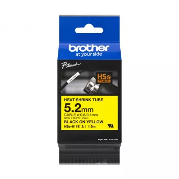 Druckerband Brother HSE-211E Schwarz 5,2 mm x 1,5 m