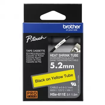 Druckerband Brother HSE-211E Schwarz 5,2 mm x 1,5 m