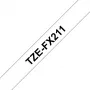 Laminiertes Band Brother TZEFX211 Schwarz auf Weiß 6 mm