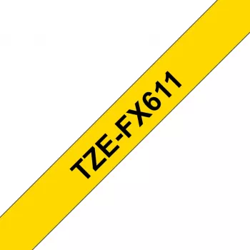 Brother TZE-FX611 Beschriftungsband Schwarz auf Gelb