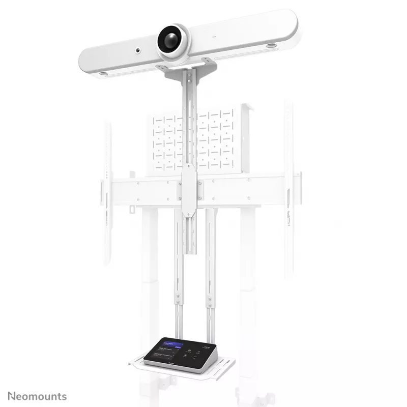 Neomounts AFL-875WH1 Videobar- und Multimedia-Kit, Kamera-/AV-Regal, inkl. Logitech Rally Bar (Mini) Adapter, max. 9 kg, Stahl, Weiß