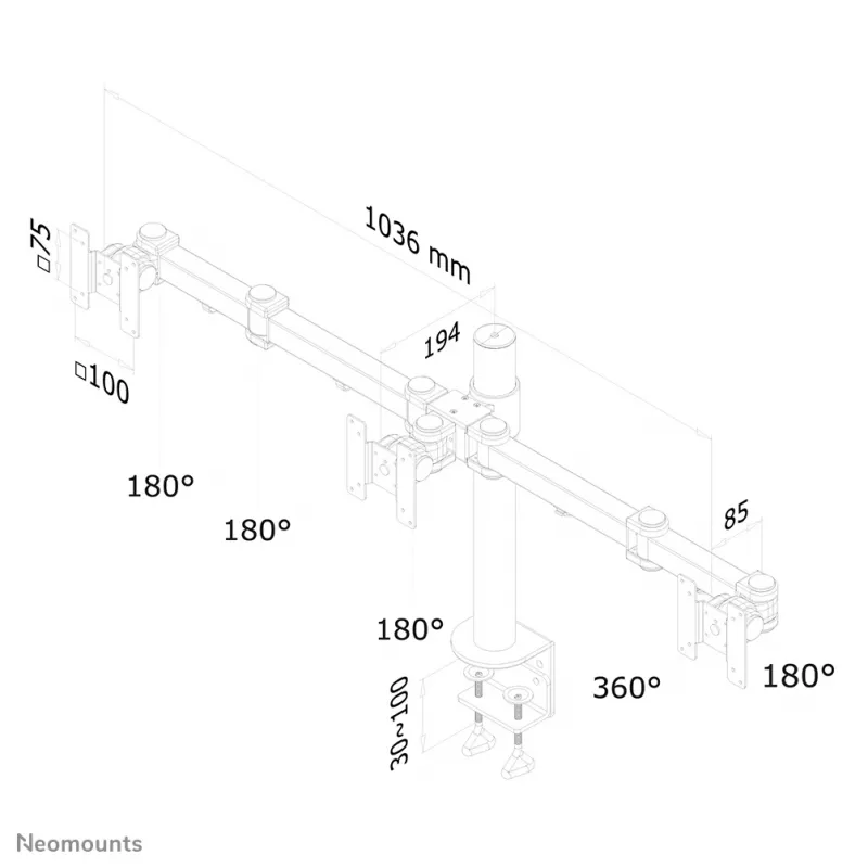Neomounts FPMA-D960D3 Monitorhalterung 10-21 Zoll